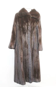 EXCELENTE ABRIGO CHAQUETA MUJER RANCHO MARRÓN OSCURO PIEL VISÓN MUJER TALLA 4 PETITE - Imagen 1 de 4