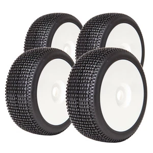 Komplettsatz Buggy Racing Reifen Y-ZIP Super Soft mit Dish Felge weiß 1/8 4 Stk - Bild 1 von 8