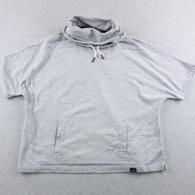 LL Bean Sweatshirt Womens Small Medium Gray Pullover Cowl Neck Oversized Boxy - Image 1 of 4