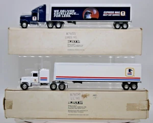 Ertl 7650 & 7651 1:64 Diecast *U.S. Postal Service* International Cab w/Trailer - Picture 1 of 19