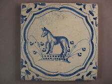 Antique Dutch animal dog tile rare 17th century -- free shipping --