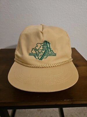 Vtg DMS Oilfield Services Embroidered Logo  Tan Snapback Trucker Cap Rope Brim  - Image 1 of 4