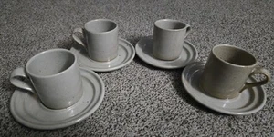 Dansk Nielstone Espresso 4 Sets Gewürz hellbraun Tassen & Untertassen gesprenkelt Japan Vintage - Bild 1 von 12