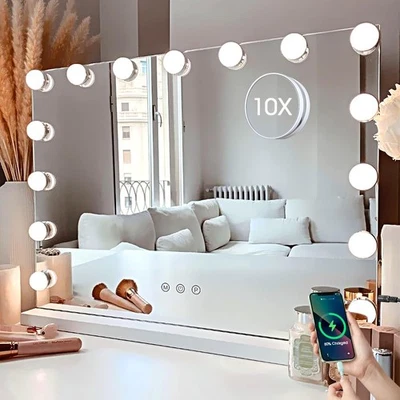 Vanity Mirror with Lights, 23×18" Makeup Mirror, Hollywood Mirror with 15 LED... - Image 1 of 4