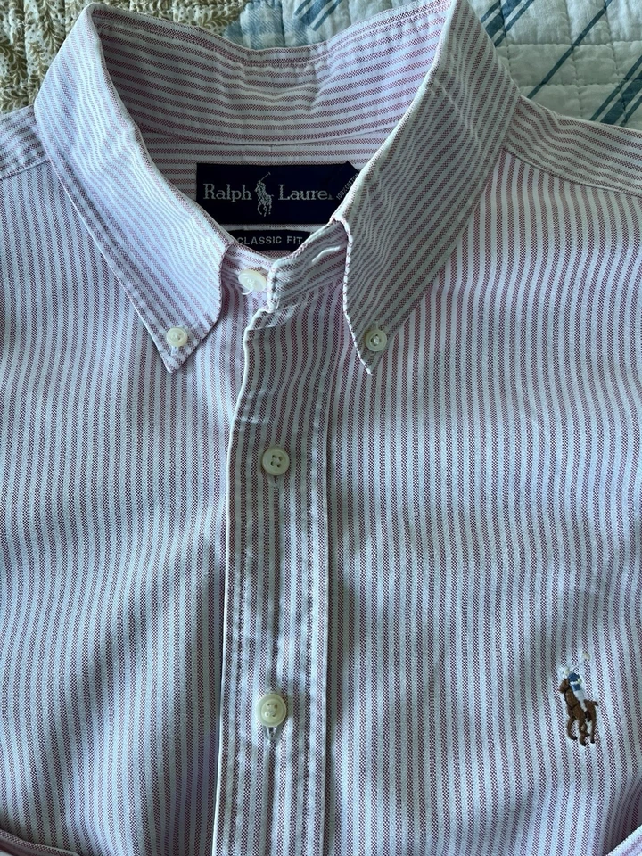 Camisa Polo Ralph Lauren XL Oxford a Rayas con Botones para Hombre Foto 1 de 4