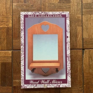 Vintage Wood Wall Mirror Sconce Shelf Candle/Key Holder MCM Farmhouse Chic READ - Picture 1 of 4