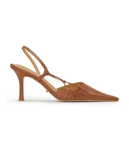 Tony Bianco Sakai Tan Capretto Point Toe Sling back Heels Sz 8.5 - Picture 1 of 13