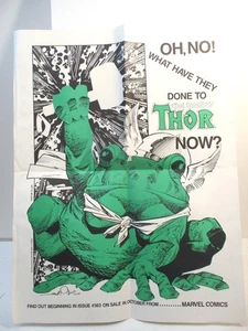 Poster promozionale Thor #363 Frog Thor 17x22 - Marvel Comics 1985 - Foto 1 di 4