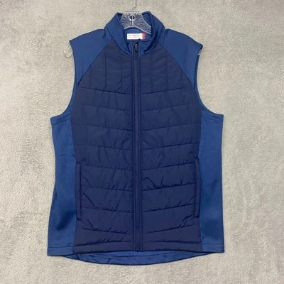 Ben Hogan Jacket Womens Small Blue Vest Mixed Media Full Zip Mock Neck Golf - Image 1 of 4