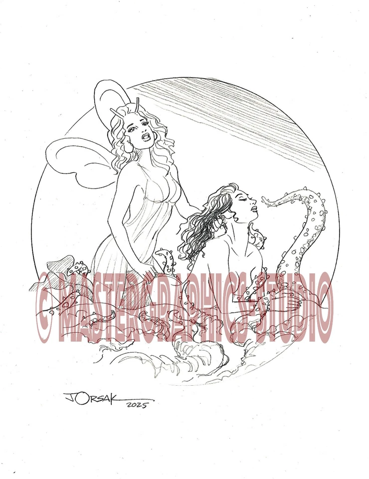 Sexy SPACE PIRATE original fantasy pin-up art by JOE ORSAK - Image 1 of 1