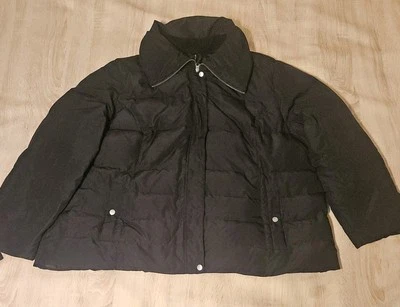 Abrigo acolchado Style & Co talla grande 24 W relleno de plumón negro Foto 1 de 4