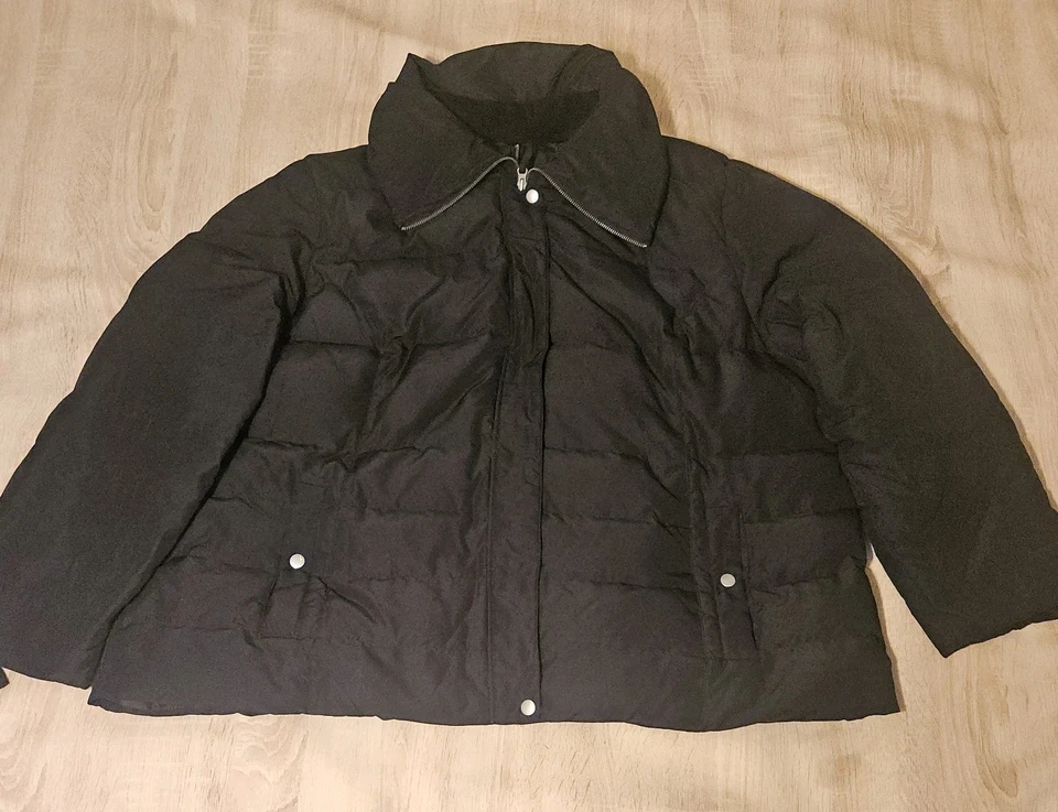 Abrigo acolchado Style & Co talla grande 24 W relleno de plumón negro Foto 1 de 4