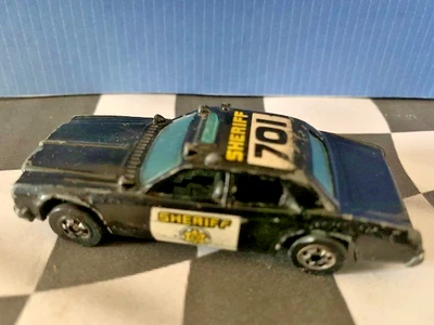 Dodge Monaco Sheriff Patrol 1982 Hot Wheels NEGRO BW tinte azul ganar Hong Kong Foto 1 de 2