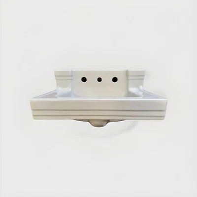 Fregadero de porcelana gris hielo vintage baño estándar americano Foto 1 de 4