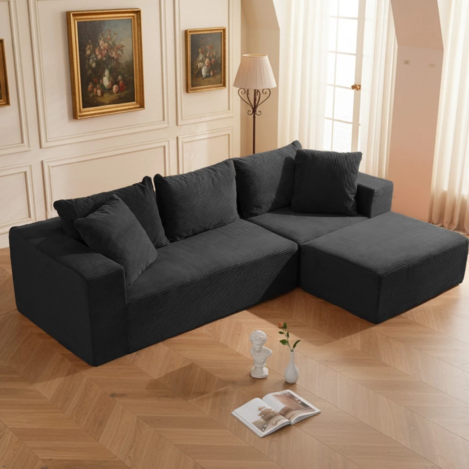 108-дюймовые модульные секционные диваны-диваны с глубоким сиденьем, L-образная форма пена с эффектом памяти Cloud C - Изображение 1 из 1