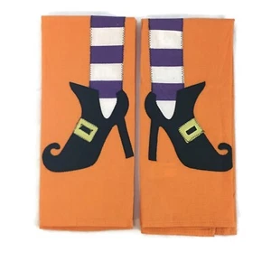 Böse Hexe Beine Küche Geschirr Handtücher 13x24 Halloween Neu Set 2 Patchwork - Bild 1 von 4