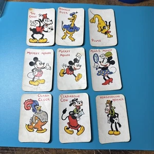 1930’s Chad Valley Silly Symphonies Walt Disney Trading Cards x 9 Card Lot Pluto - Picture 1 of 20