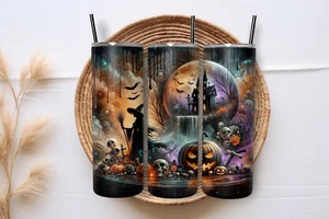 Skinny Tumbler - Spooky landscape - Halloween - 20oz Stainless-Steel - Picture 1 of 1