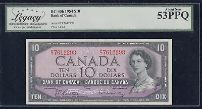 1954 Bank of Canada $10 Banknote - BC-40b - Legacy AU53PPQ - SN:P/T7612293  A19 - Image 1 of 2