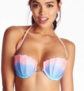 Wildfox Ombré Pastel Mermaid Shell Bikini Top Large - Picture 1 of 7
