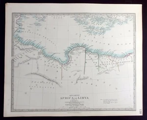 ANCIENT NORTH AFRICA, LIBYA, TRIPOLITANA, original antique map, SDUK c.1858 - Picture 1 of 4