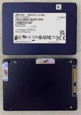 Micron 5200 960GB ECO SATA III 6Gb/s 2.5" MTFDDAK960TDC-1AT1ZABYY SSD - Image 1 of 2