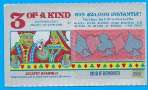 1985 California lottery scratch ticket expired MINT unscratched #3 State issue - Picture 1 of 2