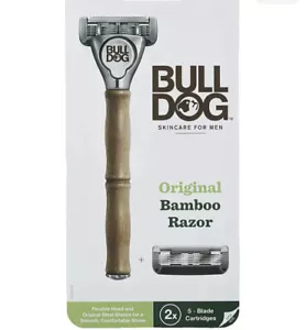 Bulldog Original Bamboo Razor with 1 Handle and 2 5-Blade Cartridges - Picture 1 of 1