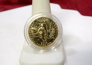 24KT GOLD PLATED US STATE QUARTER UNCIRCULATED MORGAN MINT IN CAPSULE ILLINOIS - Picture 1 of 6