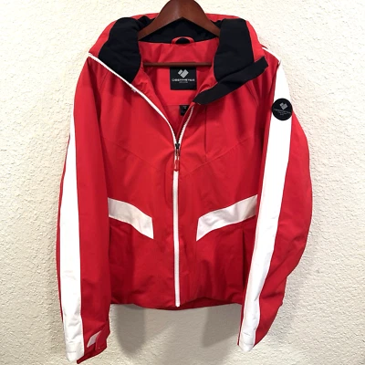 Chaqueta Obermeyer Mujer Talla 12 Roja Blanca Invierno Deporte Esquí Cremallera Completa Foto 1 de 4