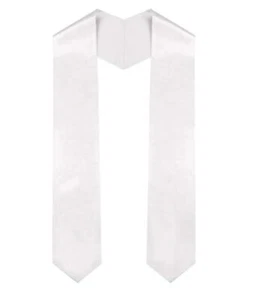 Graduation Stole - 60" Long White - Picture 1 of 1