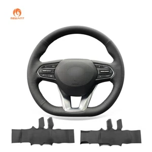MEWANT DIY Artificial Leather Steering Wheel Wrap for Hyundai Santa Fe 2018-2020 - Foto 1 di 11