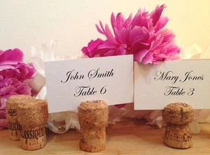 MADE TO ORDER - 50 Champagne Cork Place Card Holders Wedding Party Event - Picture 1 of 3