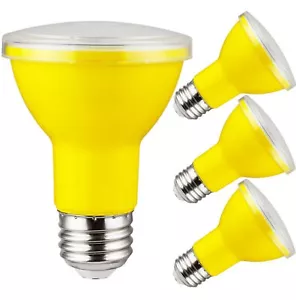 4Pack PAR20 Yellow LED Floodlight Bulbs, Recessed Spot Light, 3W (50W), E26 - Picture 1 of 1