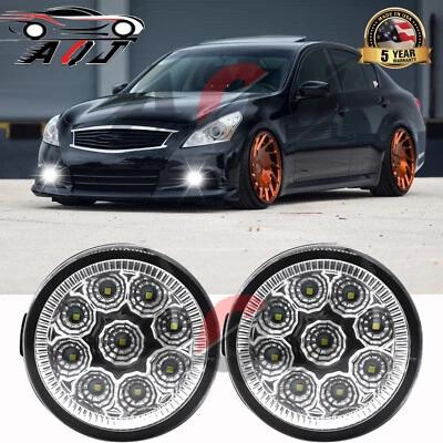 Pair Upgrades of Bumper 9*LED Fog Light Driving Lamps For INFINITI EX37 2013 Foto 1 de 4