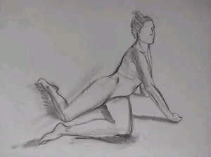 Nude woman, Life drawing, Charcoal, ORIGINAL Art Signed - Picture 1 of 1