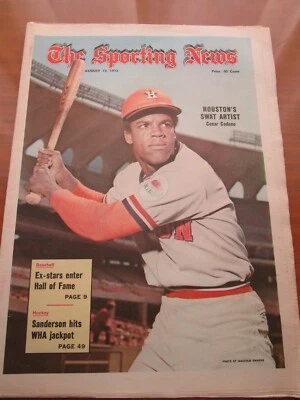THE SPORTING NEWS   AUGUST  19, 1972    CESAR CEDENO  HOUSTON ASTROS - Image 1 of 4