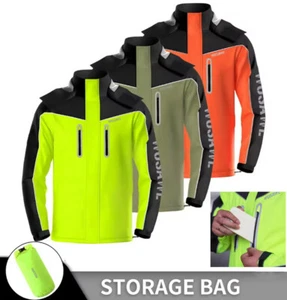 Men Cycling Rain Jacket Windbreaker Reflective Windproof MTB Road Bike Wind Coat - Picture 1 of 18
