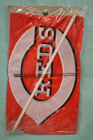Cincinnati REDS Baseball Genuine MLB Car Auto WINDOW FLAG Red MINI Flag Nylon Cover