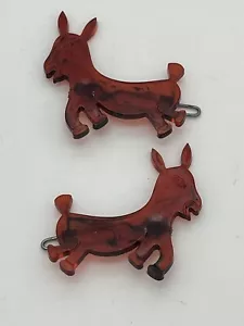 Set barrette asino finte tartarughe vintage 1,5" - Foto 1 di 4
