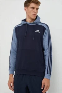 NWT! Adidas Essentials Mélange French Terry Men’s Medium Hoodie HL1974 Blue - Picture 1 of 8
