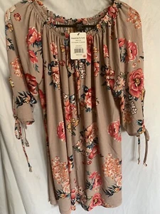 Lildy Bluse Tunika 3/4 Arm Rundhals Blumen Mehrfarbig Damen Gr. L/XL Neu - Bild 1 von 5
