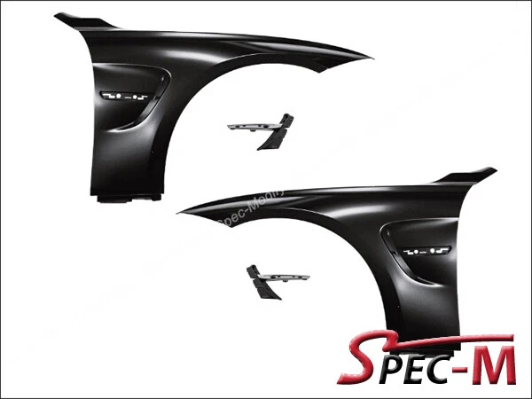 Guardabarros estilo M3 M4 negro acero llamaradas ajuste lateral para BMW F30 F31 2012-2018 Foto 1 de 2