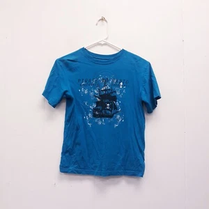 Children Place Est 1989 Boys Cotton Short Sleeve Blue Shirt Size L 10/12 Pirate  - Picture 1 of 6