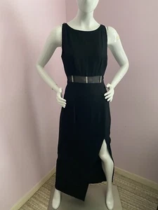 VTG Night Way Maxi Dress Black 10 NightWay 90s Grunge Fairy Vampire Goth Black - Picture 1 of 12