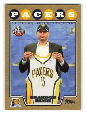 Brandon Rush 2008-09 Topps Gold Border SN #/2008 #208-PACERS Foto 1 de 2