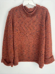Habitat Clothes to Live In Women’s Size LARGE Orange Confetti Sweater Knit - Picture 1 of 4