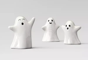 Juego de 3 mini fantasmas blancos y grises Target Hyde & Eek 2025 espeluznantes Halloween NUEVO - Imagen 1 de 2