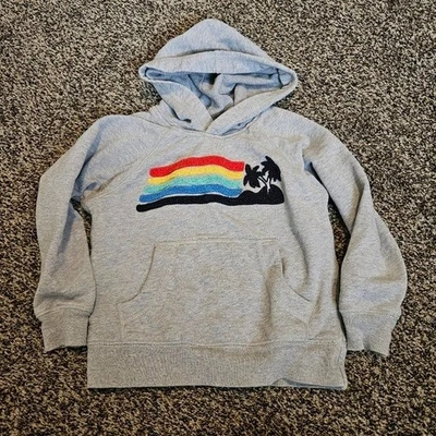 Hanna Andersson Niños 110 cm 5 Gris Sudadera con Capucha con Arco Iris y Palmera Sudadera Foto 1 de 4