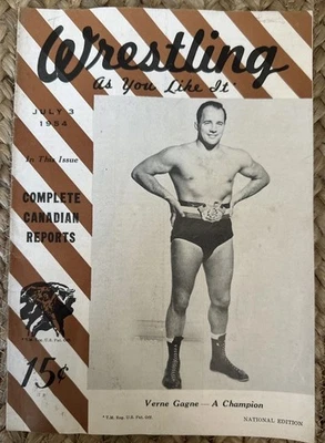 Vintage Wrestling As You Like It Magazine Verne Gagne A Champion 1954 WWE WWF - Image 1 of 4